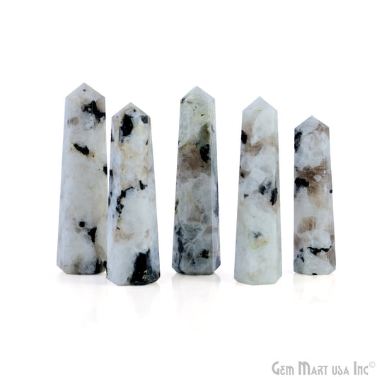 Rainbow Moonstone Gemstone Jumbo Tower Crystal Tower Obelisk Healing Meditation Gemstones 2-3 Inch