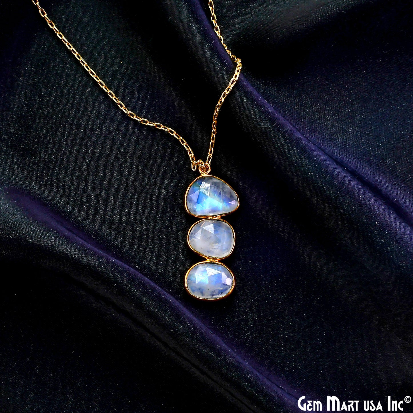 Rainbow Moonstone 33x12mm Single Bail Chandelier Finding Component