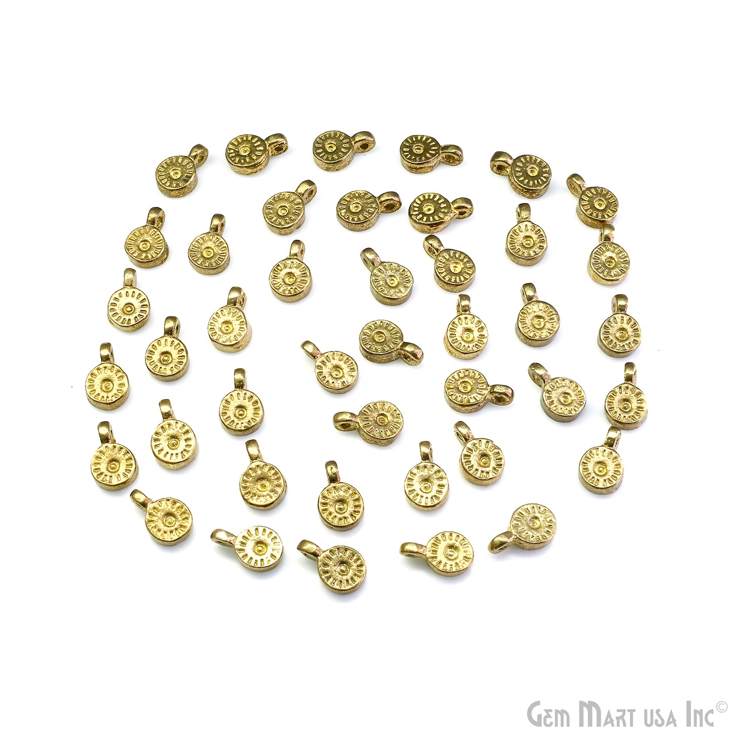 Antique Brass Wheel Round Vintage Charm, Gold tribal boho charms for Earring, Necklace, Bracelet, Talisman & Amulets Making