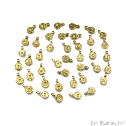 Antique Brass Wheel Round Vintage Charm, Gold tribal boho charms for Earring, Necklace, Bracelet, Talisman & Amulets Making
