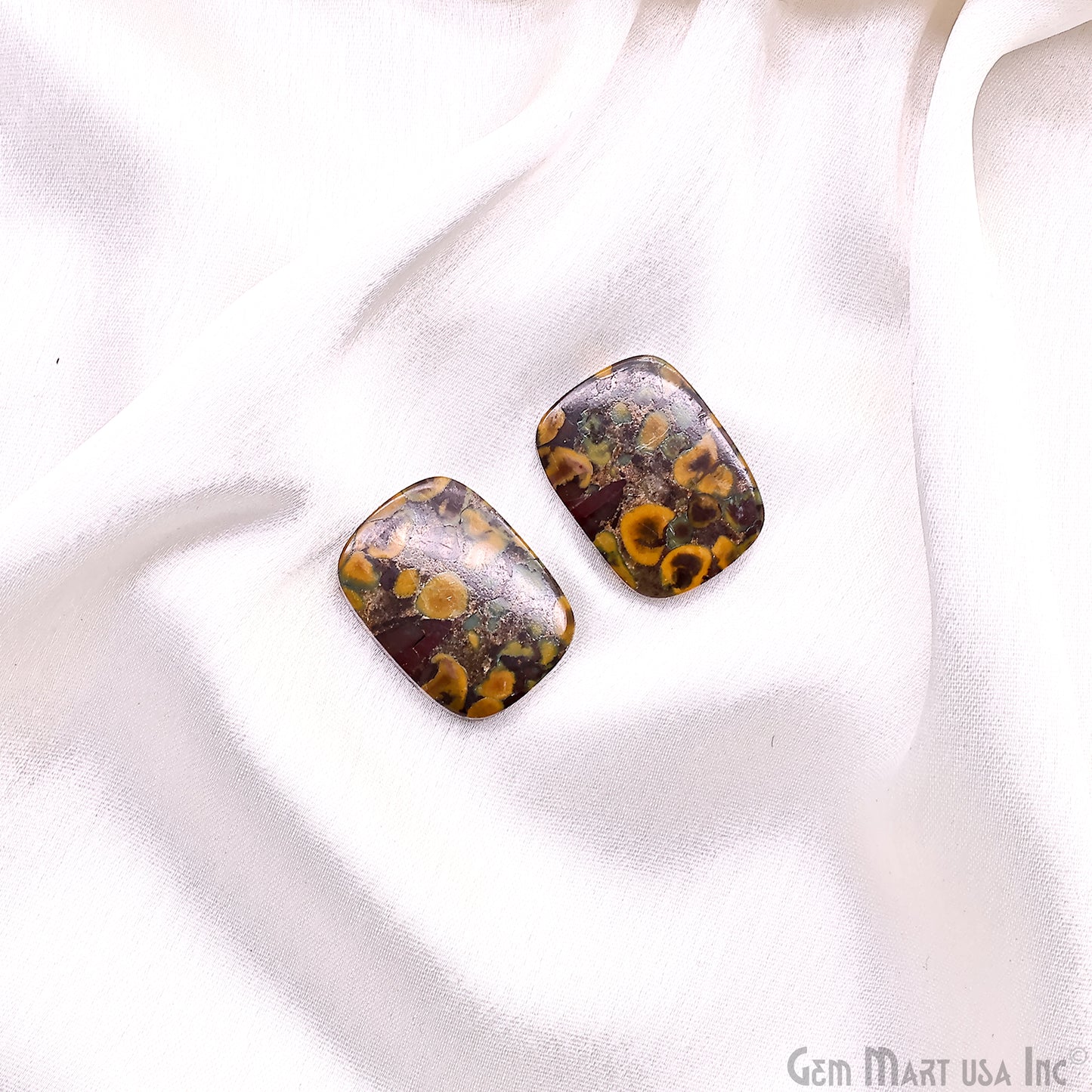 Fruit Jasper Octagon Shape 20x18mm Loose Gemstone For Earring Pair