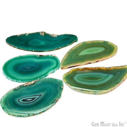 Natural Agate Slices, Natural Geode Slice Necklace Charm, Boho Crystal Agate Slice, 2.5-4 Inch Long Slices