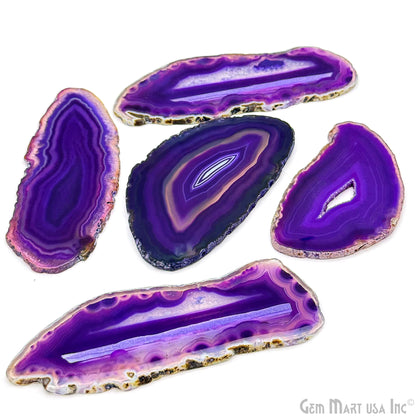 Natural Agate Slices, Natural Geode Slice Necklace Charm, Boho Crystal Agate Slice, 2.5-4 Inch Long Slices