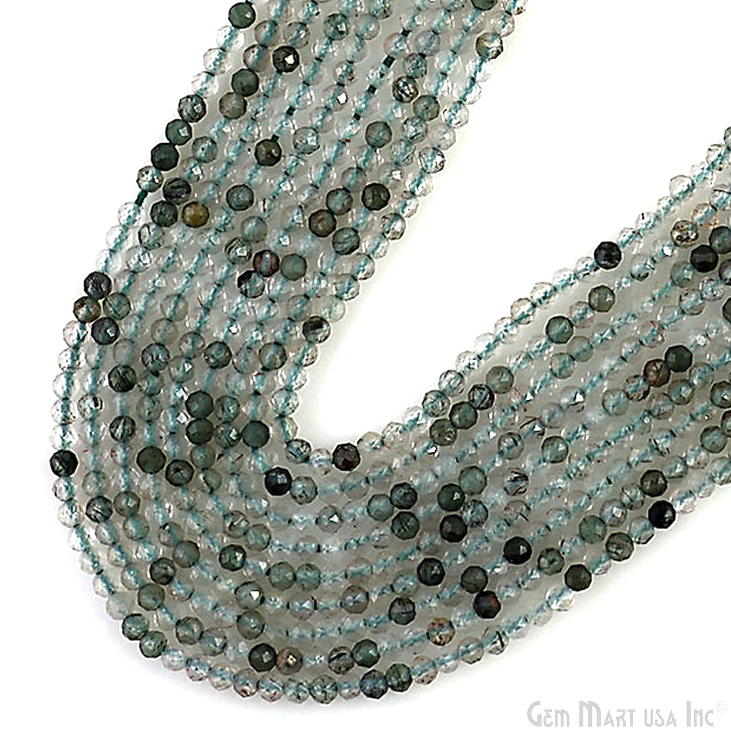 Green Fluorite Rondelle Beads, 12-13 Inch Gemstone Strands, Drilled Strung Nugget Beads, Faceted Round, 2-2.5mm