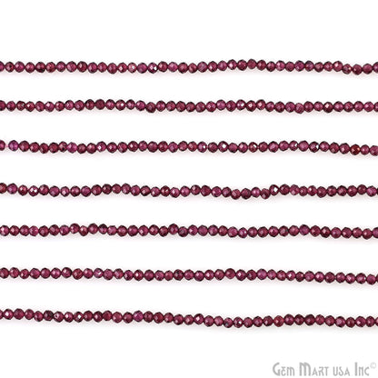 Rhodolite Rondelle Beads, 12-13 Inch Gemstone Strands, Drilled Strung Nugget Beads, Faceted Round, 2-2.5mm