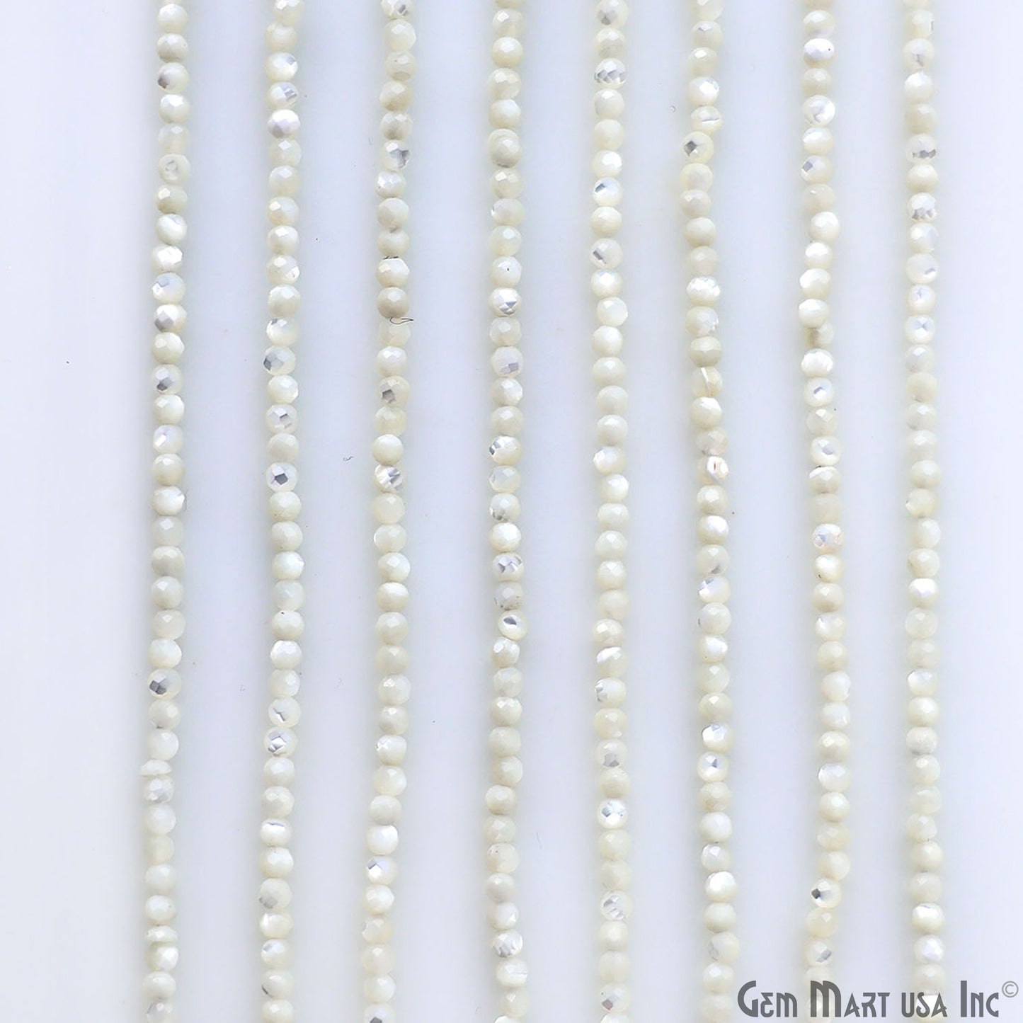 Mother of Freshwater Pearl Rondelle Beads, 12-13 Inch Gemstone Strands, Drilled Strung Nugget Beads, Faceted Round, 2-2.5mm