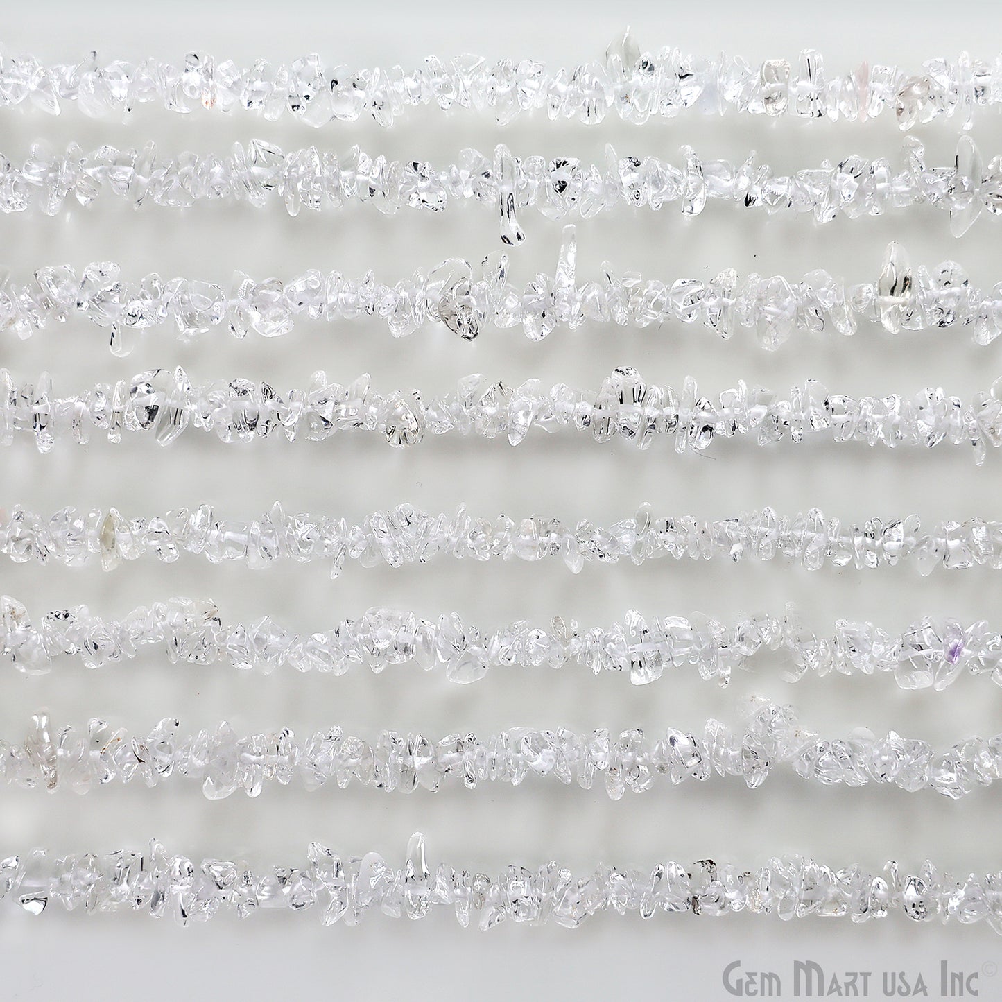 Crystal Chip Beads, 34 Inch, Natural Chip Strands, Drilled Strung Nugget Beads, 7-10mm, Polished, GemmartUSA (CHCY-70001)