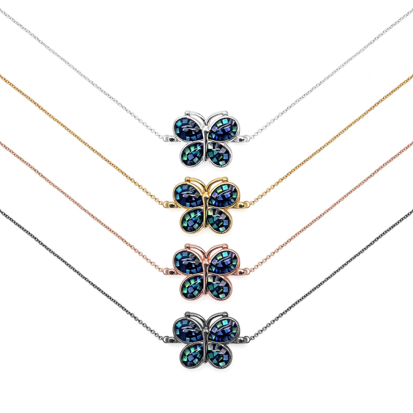 Abalone Shell Butterfly Charm Pendant 12x18mm Double Bail Bracelet Charm Jewelry GemMartUSA