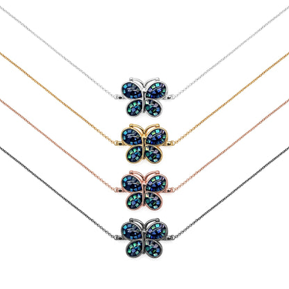 Abalone Shell Butterfly Charm Pendant 12x18mm Double Bail Bracelet Charm Jewelry GemMartUSA