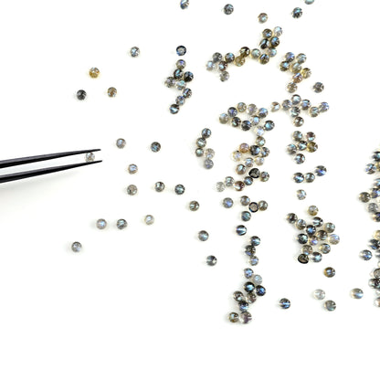 Labradorite Wholesale Gemstones, 100% Natural Semi-Precious Gems, Grey Cabochons Loose Gems, 4mm, Round, 5 Carats