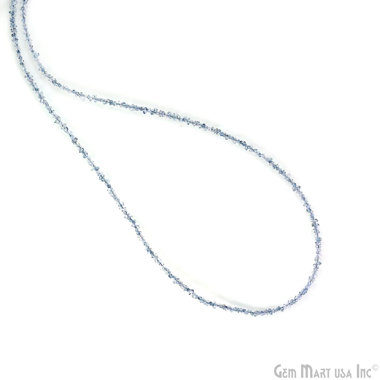 Sky Blue Herkimer Diamond Crystal 2-3mm Free Form Uncut Beads 16" Strand