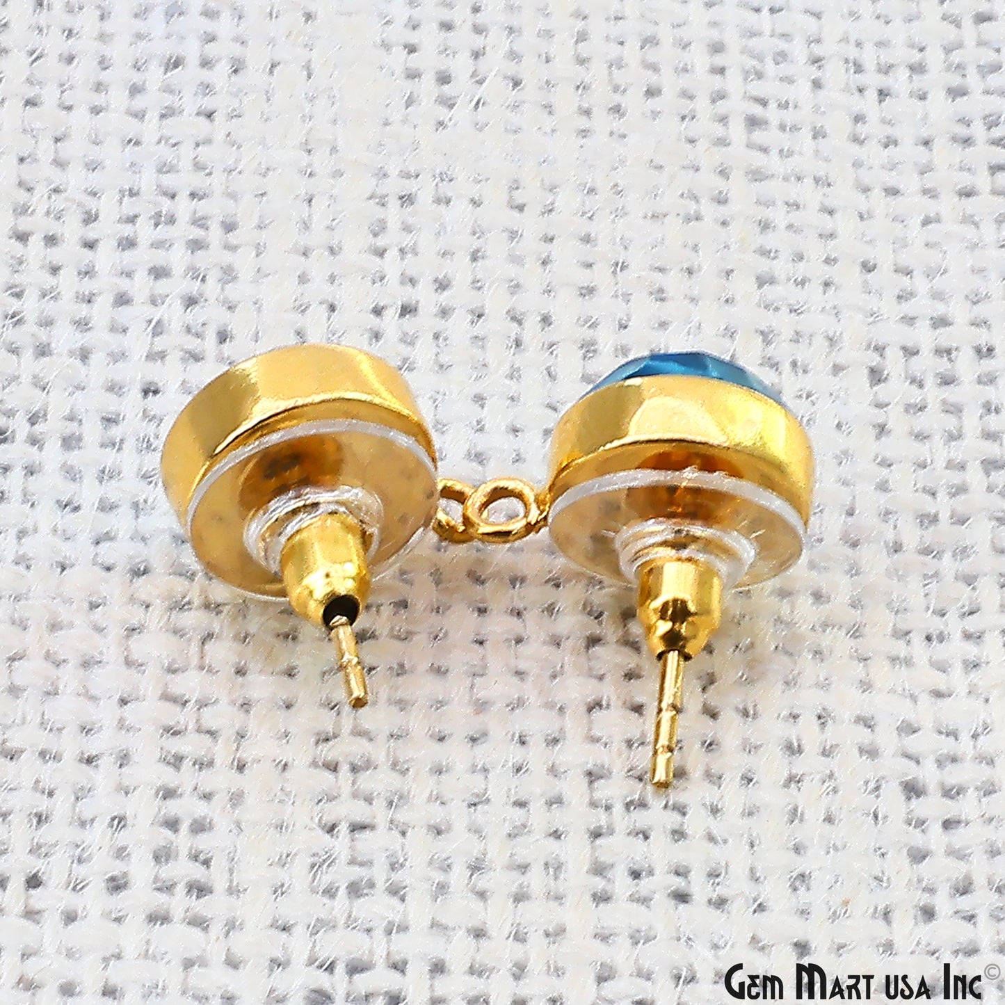 DIY Round 10mm Gold Bail Gemstone stud Earring