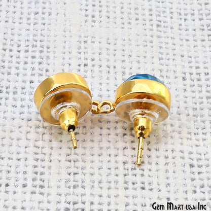 DIY Round 10mm Gold Bail Gemstone stud Earring