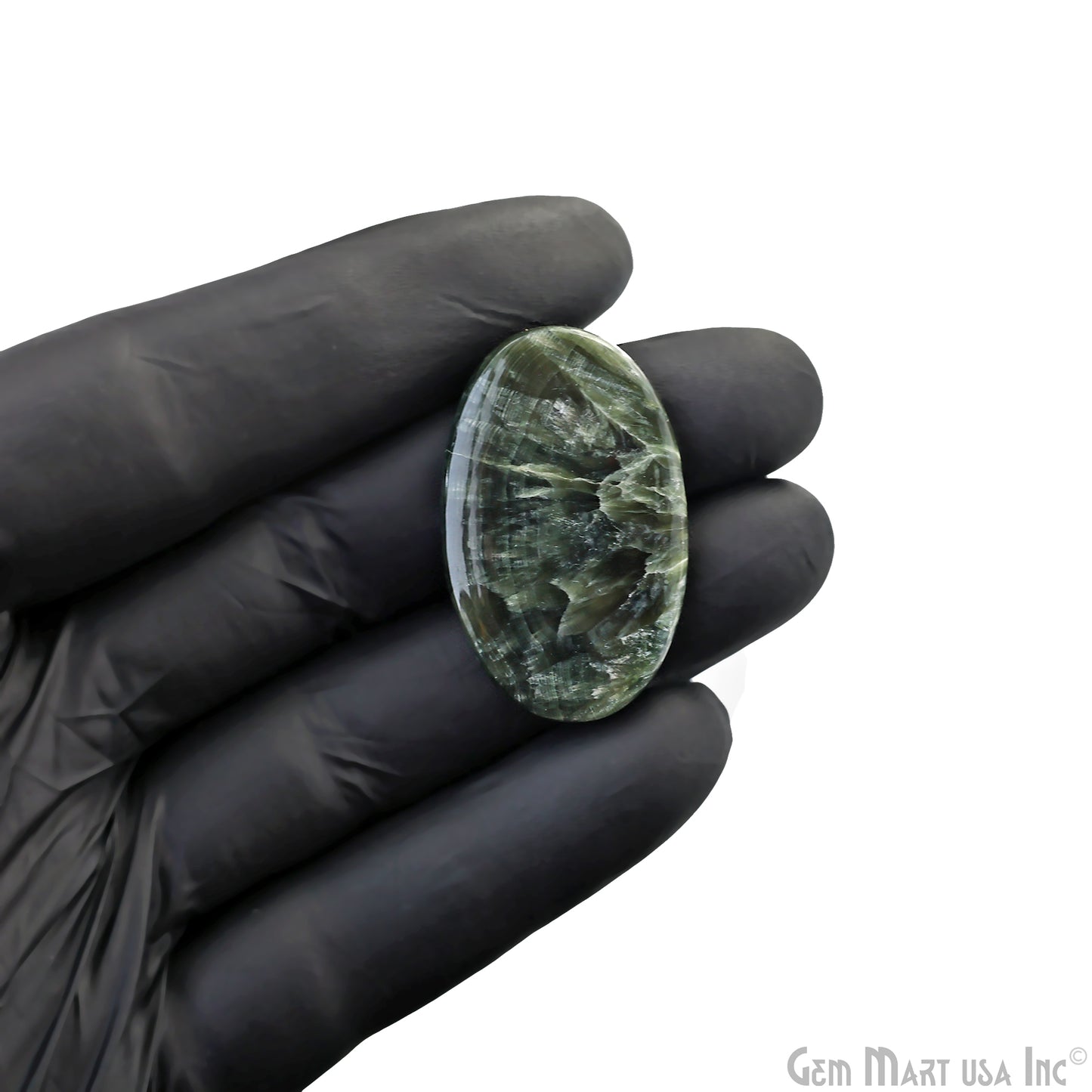 Natural Seraphinite Cab Striped Cabochon Gemstones, 1 pc