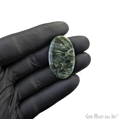 Natural Seraphinite Cab Striped Cabochon Gemstones, 1 pc
