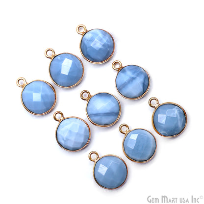 Round 10mm Single Bail Gold Plated Gemstone Bezel Connector