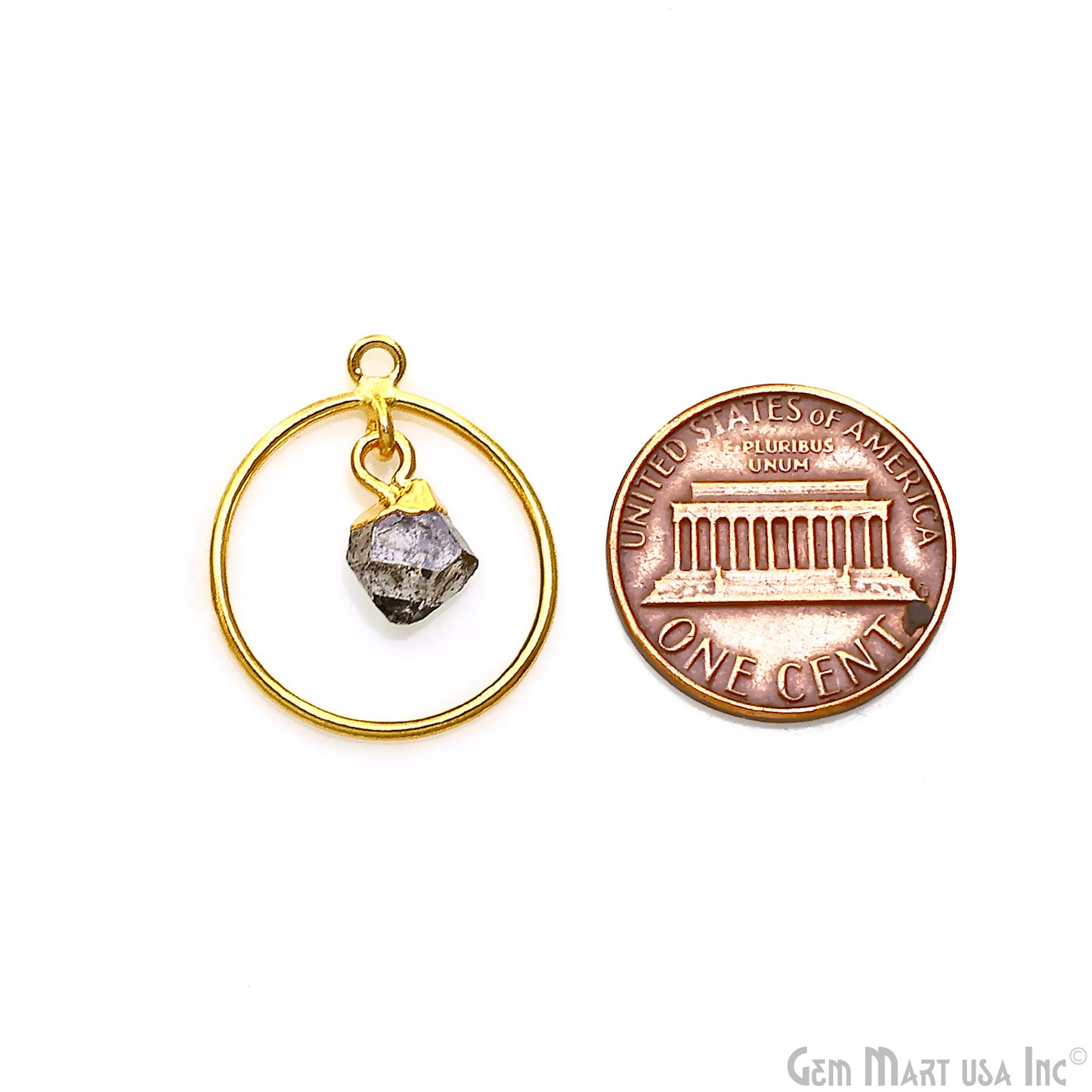 DIY Round Rough Gemstone Connector - 1pc