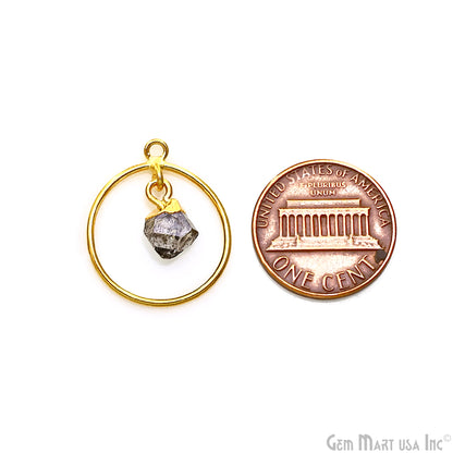 DIY Round Rough Gemstone Connector - 1pc