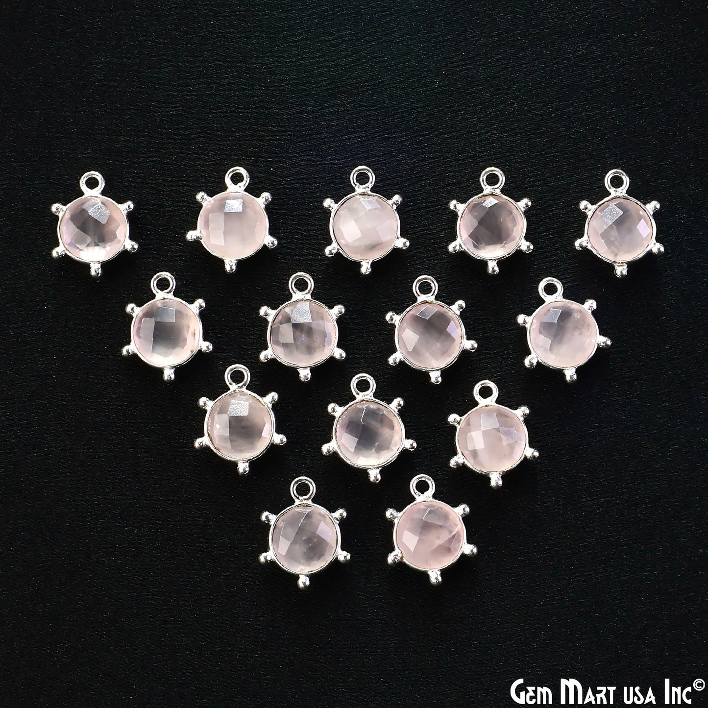 Round 13x11mm Design Bezel Single Plated Single Bail Gemstone Connector