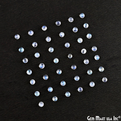 Rainbow Moonstone Wholesale Gemstones, 100% Natural Semi-Precious Gems, Rainbow Cabochons Loose Gems, 3mm, Round, 5 Carats