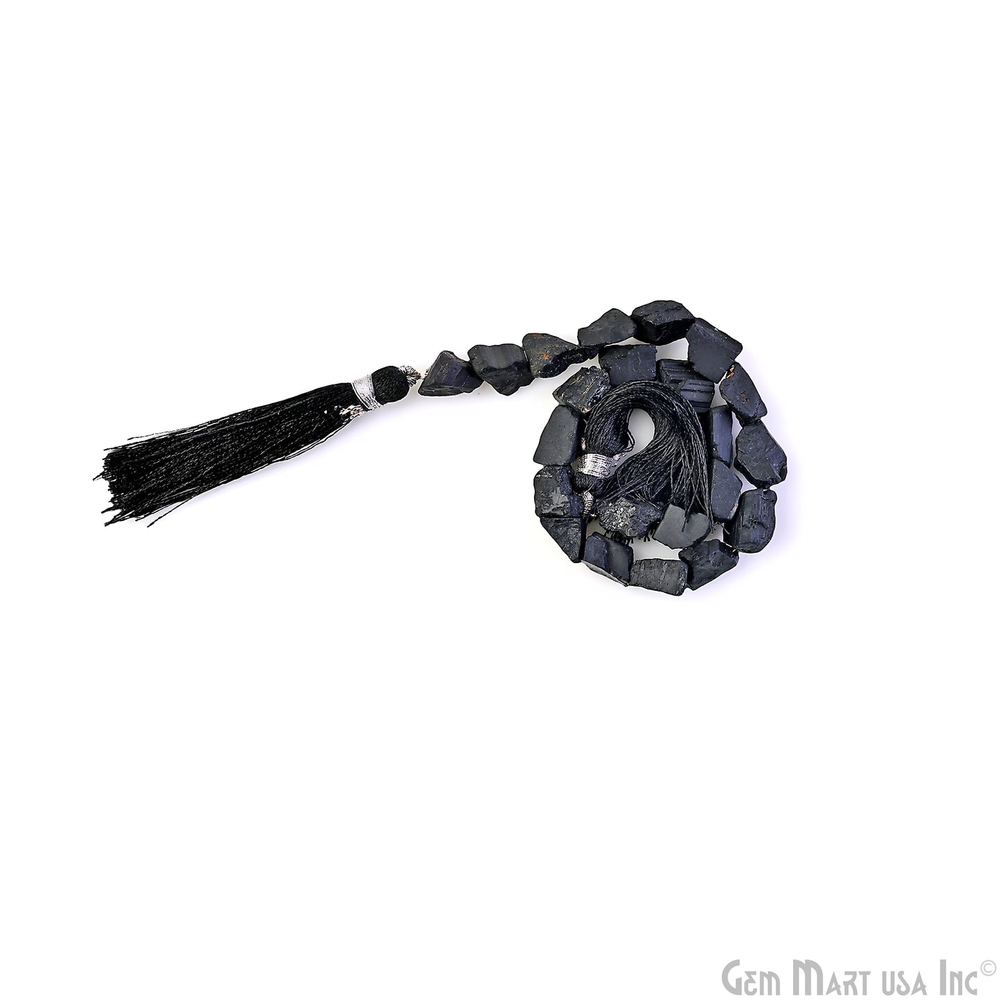 Black Tourmaline Rough Beads, 9 Inch Gemstone Strands, Drilled Strung Briolette Beads, Free Form, 7x5mm