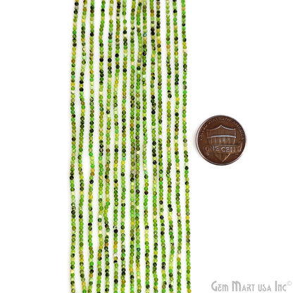 Green Opal Rondelle Beads, 12-13 Inch Gemstone Strands, Drilled Strung Nugget Beads, Faceted Round, 2-2.5mm