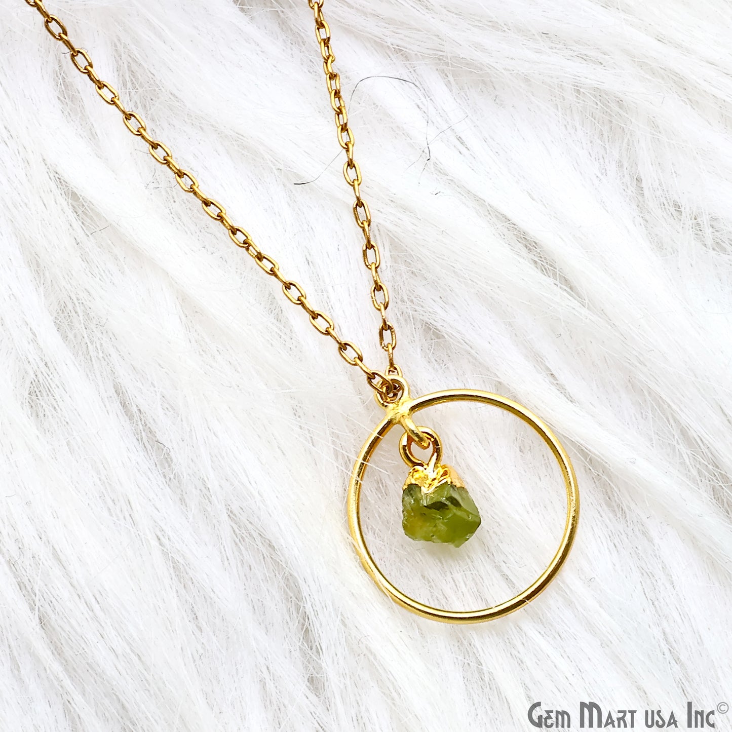 DIY Round Rough Gemstone Connector - 1pc