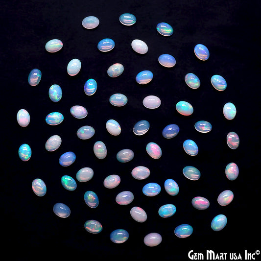 Ethiopian Opal Wholesale Gemstones, 100% Natural Precious Gems, Rainbow Cabochons Loose Gems, 7x5mm, Oval, 5PC