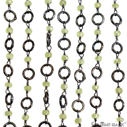 Peridot Beads 3-3.5mm Oxidized 6mm Round Finding Rosary Chain