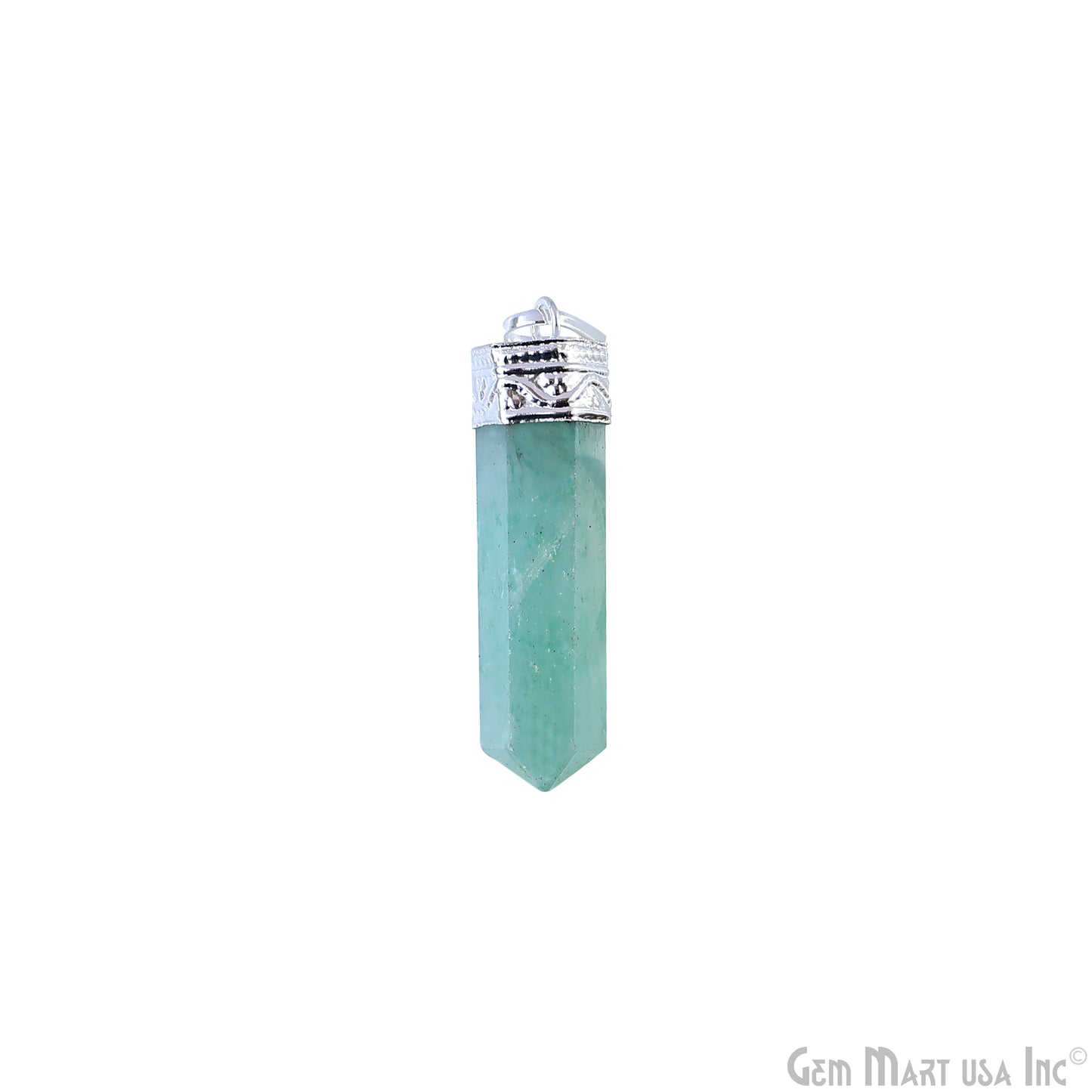 DIY Healing Gemstone 40x9mm Silver Pencil Point Ornate Pendant 1pc