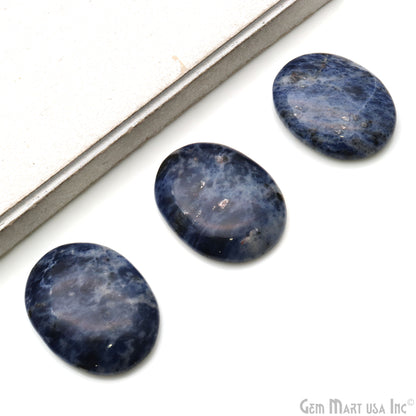 Sodalite Oval Worry Stone - Natural Hand-Carved Thumb Gemstone