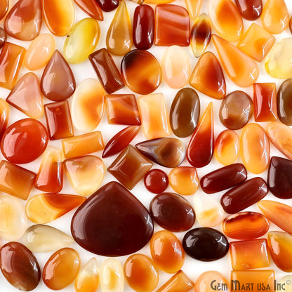 Carnelian Mix Shape Cabochon, Loose Red-Yellow Healing Gemstone, July Birthstone, 1-1.5 inch