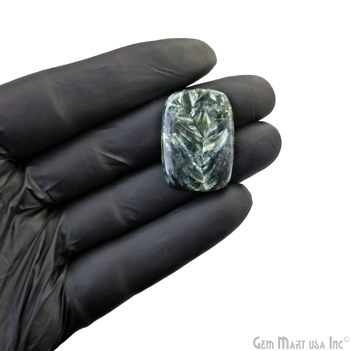Natural Seraphinite Cab Striped Cabochon Gemstones, 1 pc