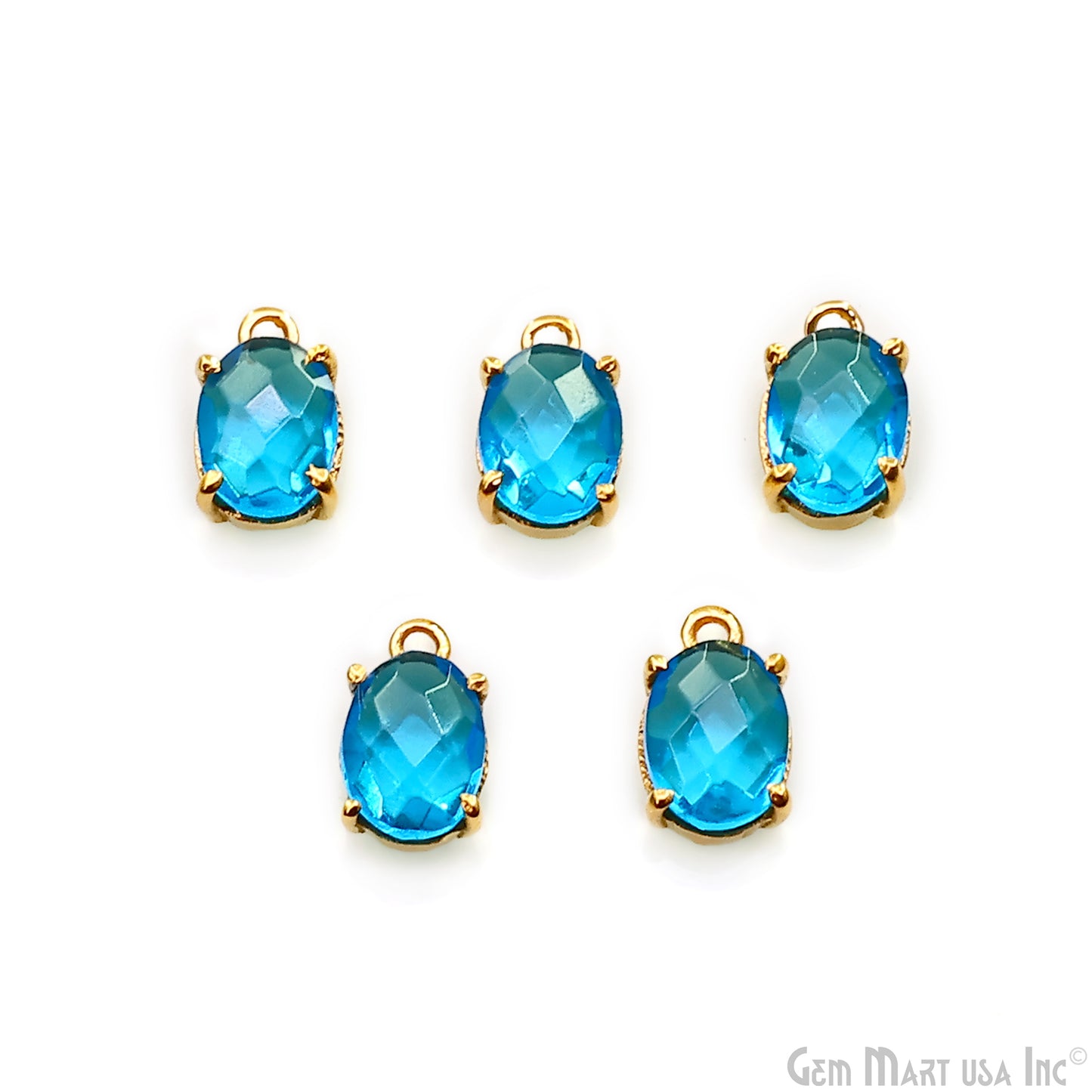 Oval 6x8mm Gold Plated Prong Setting Gemstone Connector