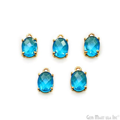 Oval 6x8mm Gold Plated Prong Setting Gemstone Connector