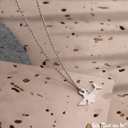 Shark Fish Charm Laser Finding Silver Plated Charm For Bracelets & Pendants