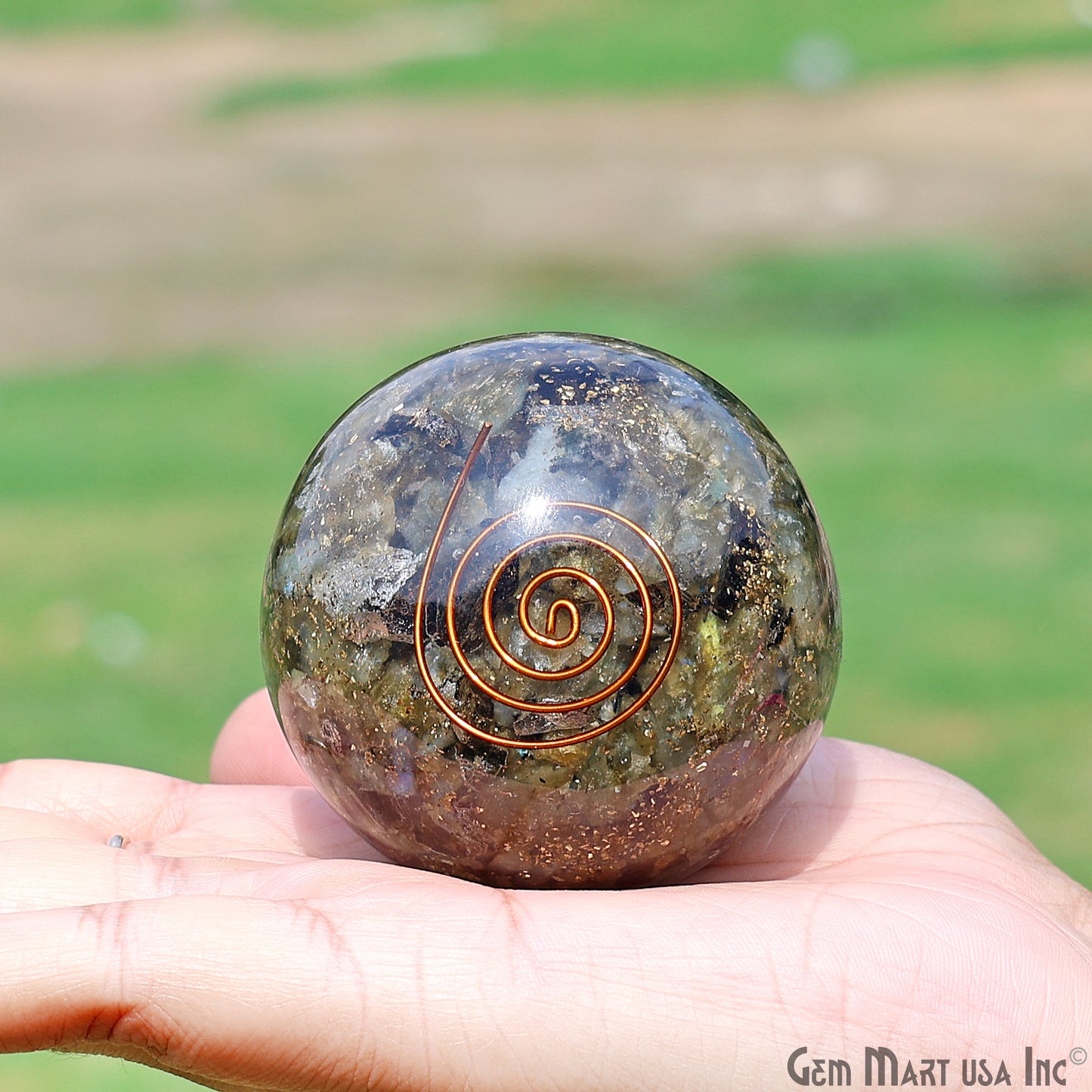 Labradorite Healing Gemstone Sphere 2" - Reiki Meditation Ball, Chakra Balancing, Orgone Energy, Spiritual Healing, Home Decor