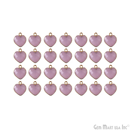 Heart Shape 13x12mm Gold Electroplated Single Bail Gemstone Connector Pendant