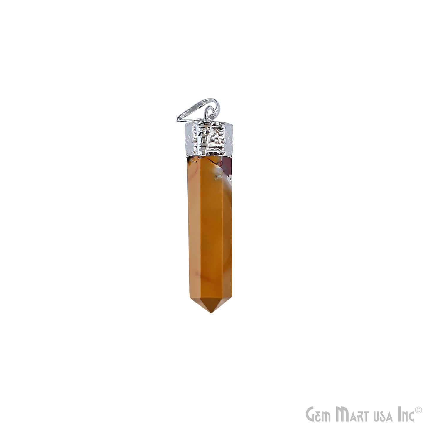 DIY Healing Gemstone 40x9mm Silver Pencil Point Ornate Pendant 1pc