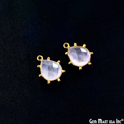 Pears 18x13mm Design Bezel Gold Plated Single Bail Gemstone Connector