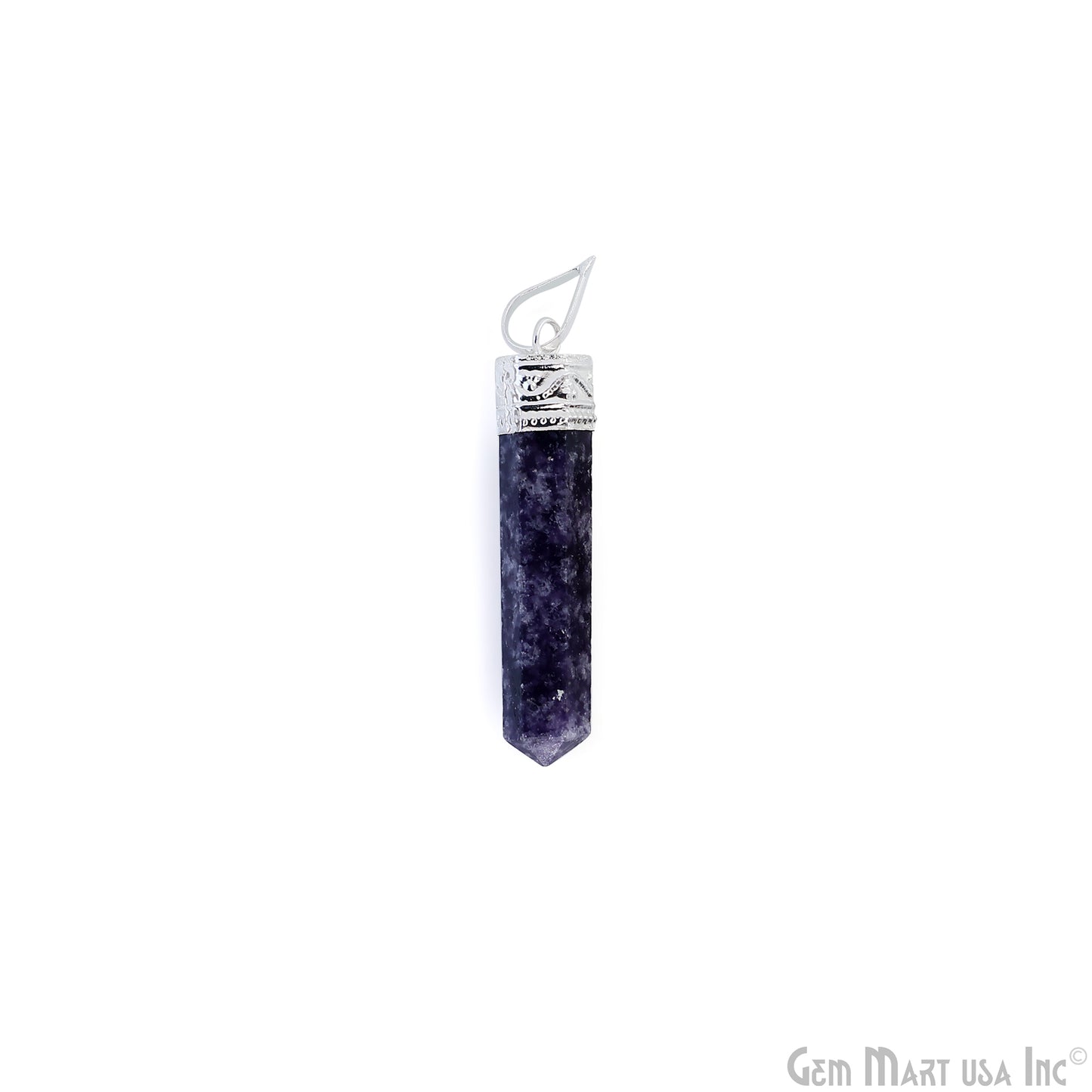 DIY Healing Gemstone 40x9mm Silver Pencil Point Ornate Pendant 1pc