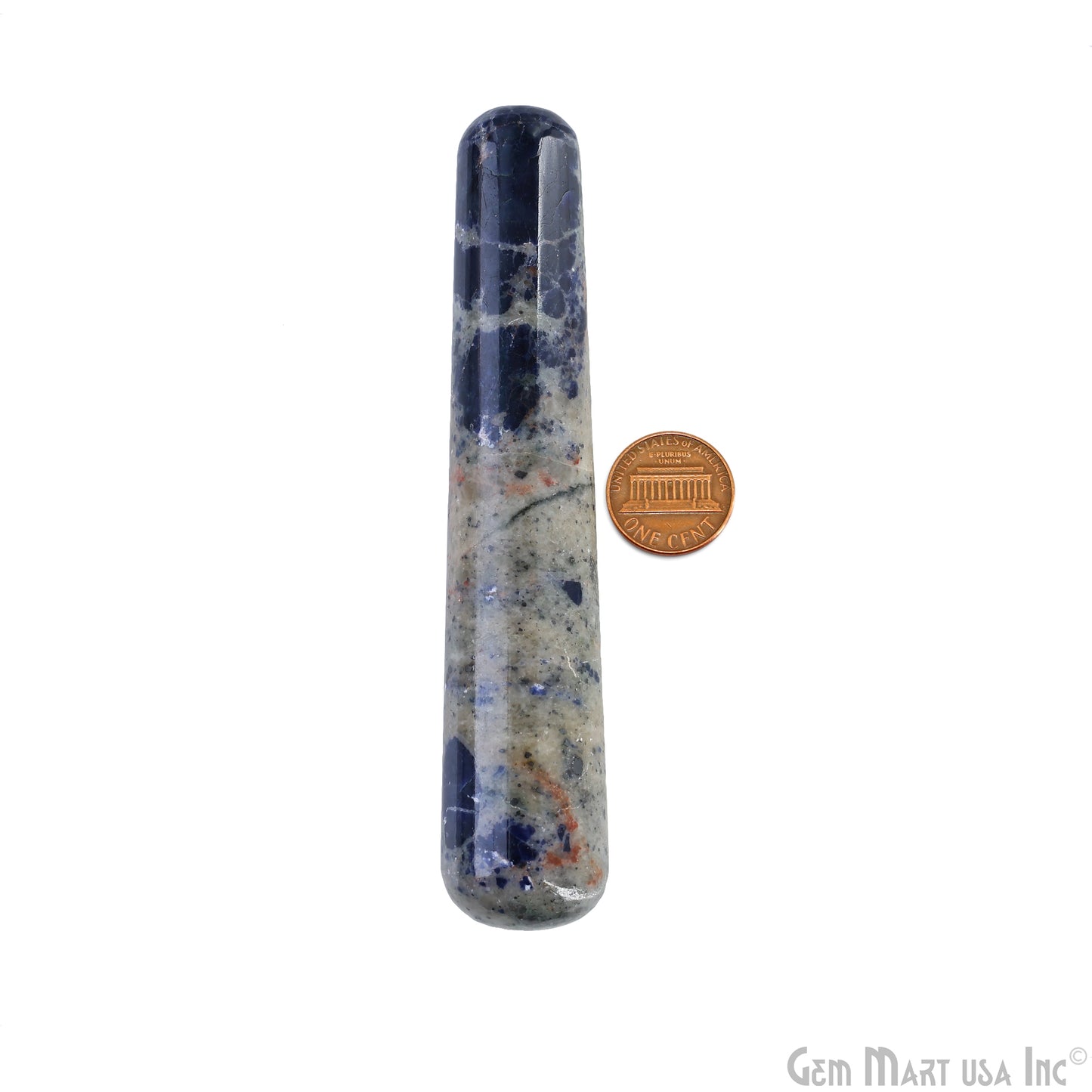 Sodalite Hand Made SPA Massage Wand Reiki Healing Crystal Relaxation Meditation Collection Gift, Healing Crystal, 4Inch