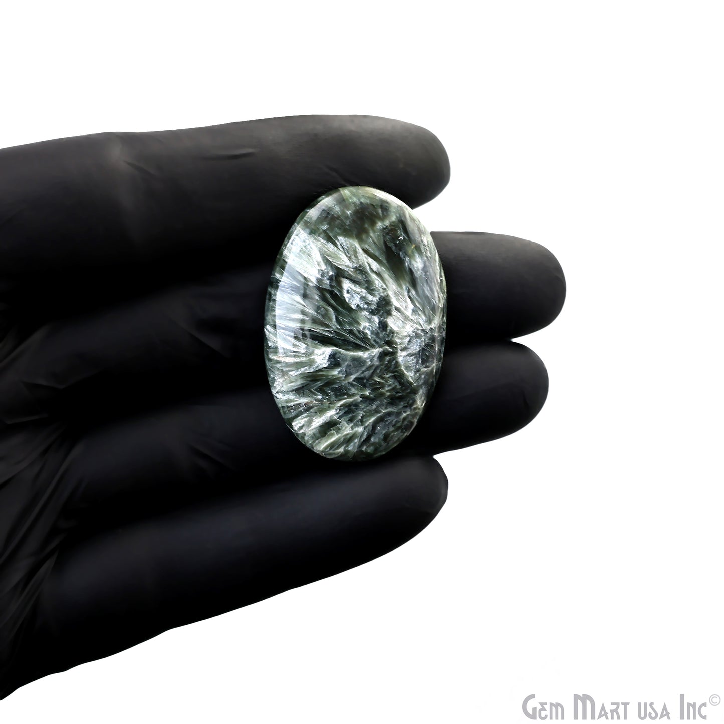 Natural Seraphinite Cab Striped Cabochon Gemstones, 1 pc