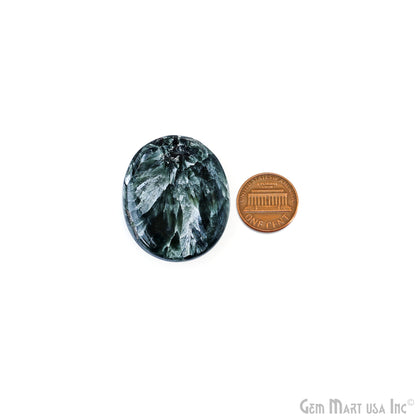 Natural Seraphinite Cab Striped Cabochon Gemstones, 1 pc