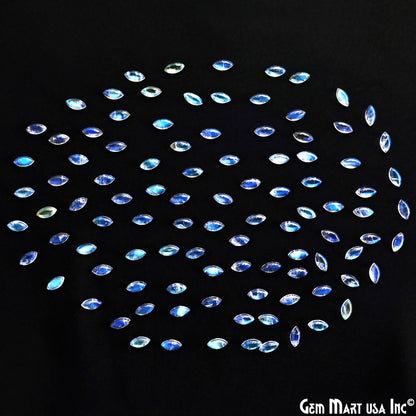 Natural Rainbow Moonstone Marquise Cabochon, 3x6mm, AA Quality Blue Fire, 100% Cabochon Loose Stone, Wholesale Gemstones