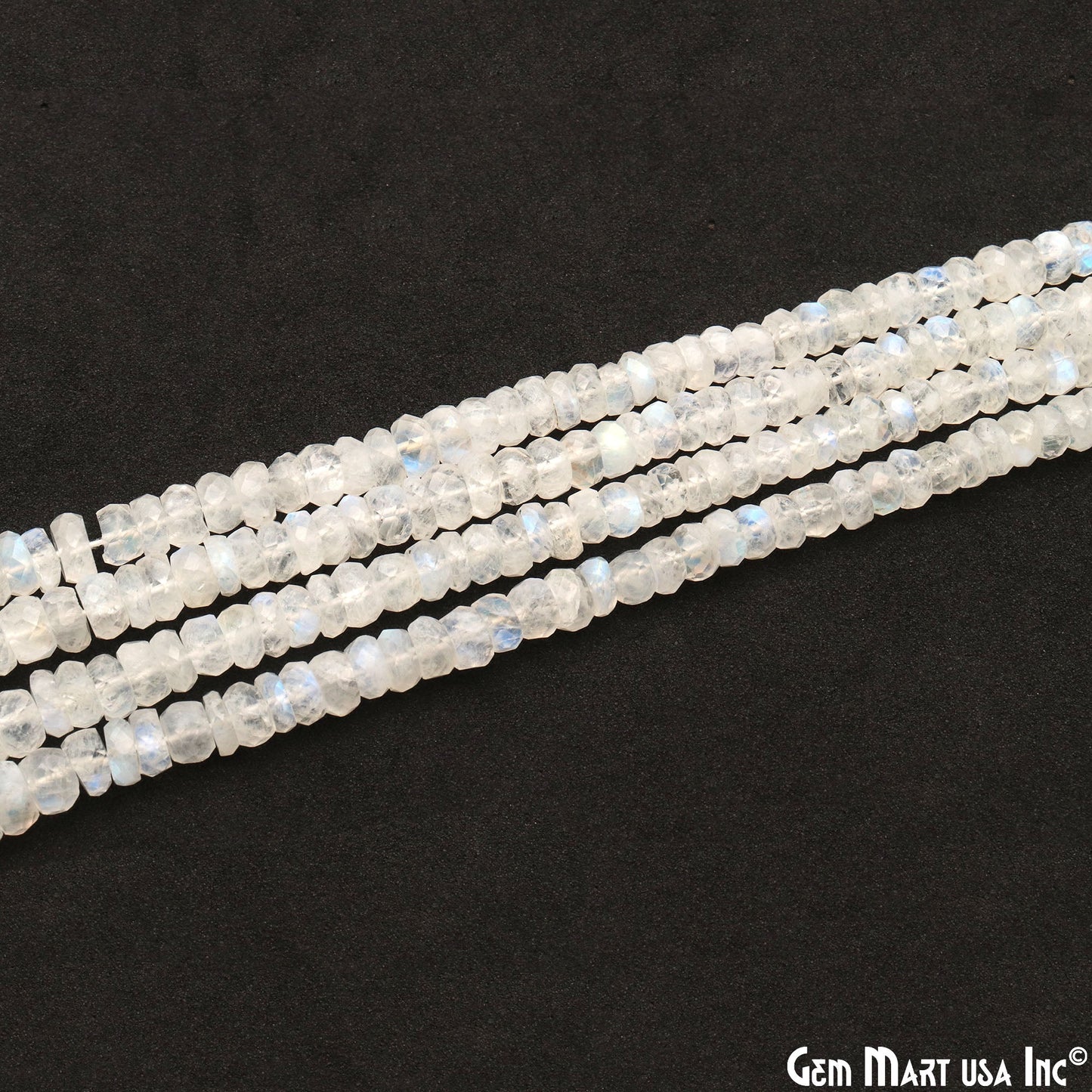 Gemstone Rondelle Bead Strands, Round Faceted, Polished Beads, Handmade Rondelle Beads, 12.5-inch, 3-4mm Round Strands for DIY Jewelry Making