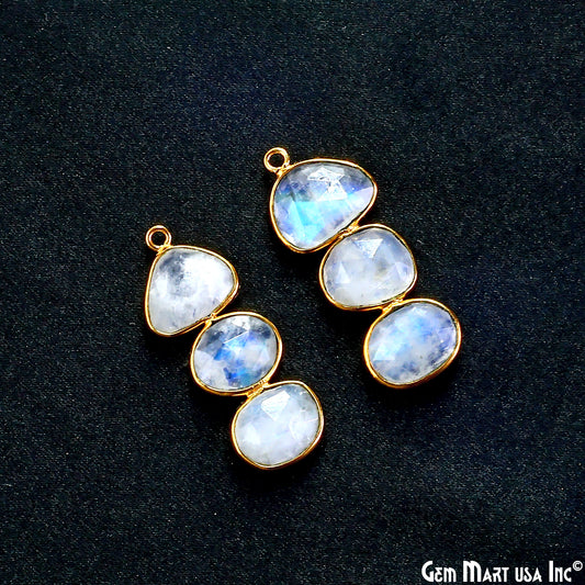 Rainbow Moonstone 33x12mm Single Bail Chandelier Finding Component