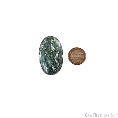 Natural Seraphinite Cab Striped Cabochon Gemstones, 1 pc
