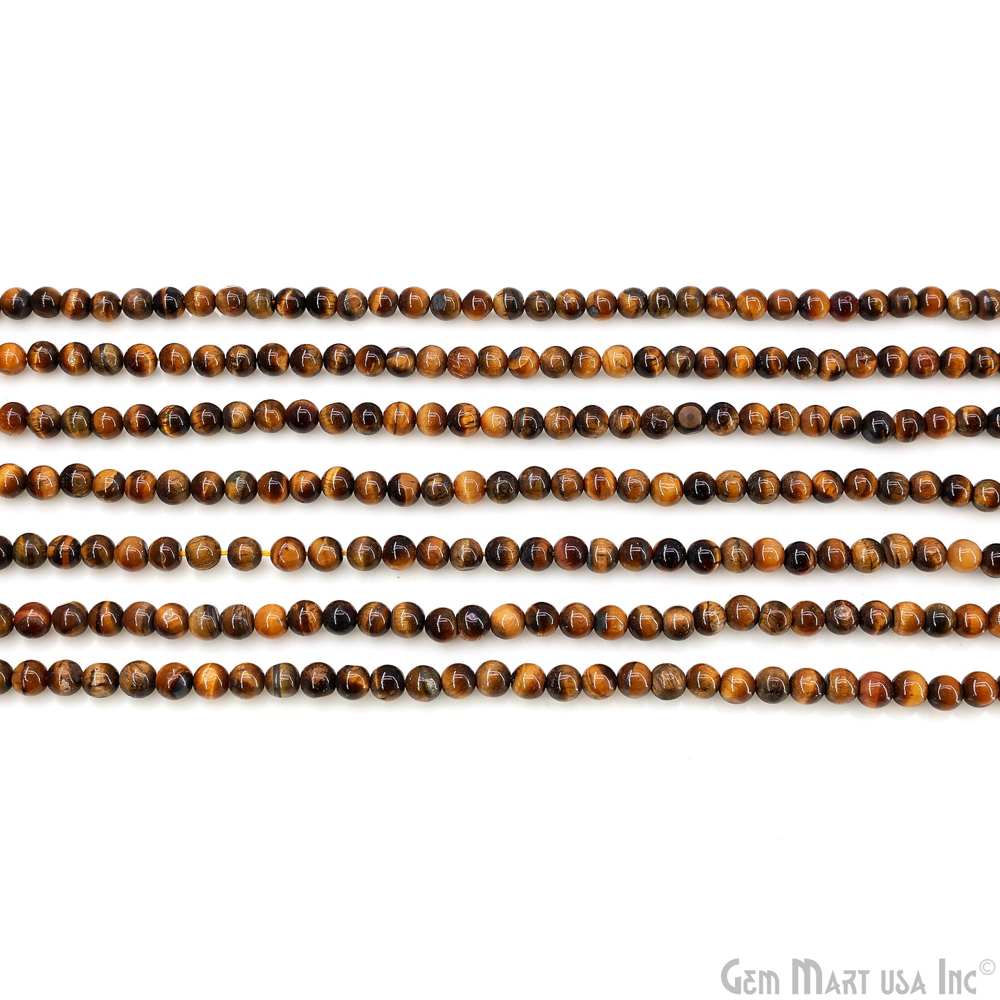 Tiger Eye Smooth Round Drilled Beads 3-5mm Waist Beads, Rondelle Bead Strand 13 Inch