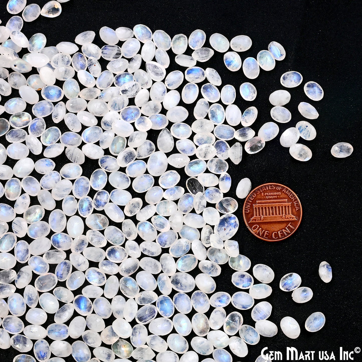 Rainbow Moonstone Wholesale Gemstones, 100% Natural Semi-Precious Gems, Rainbow Cabochons Loose Gems, 7x5mm, Oval, 10PC